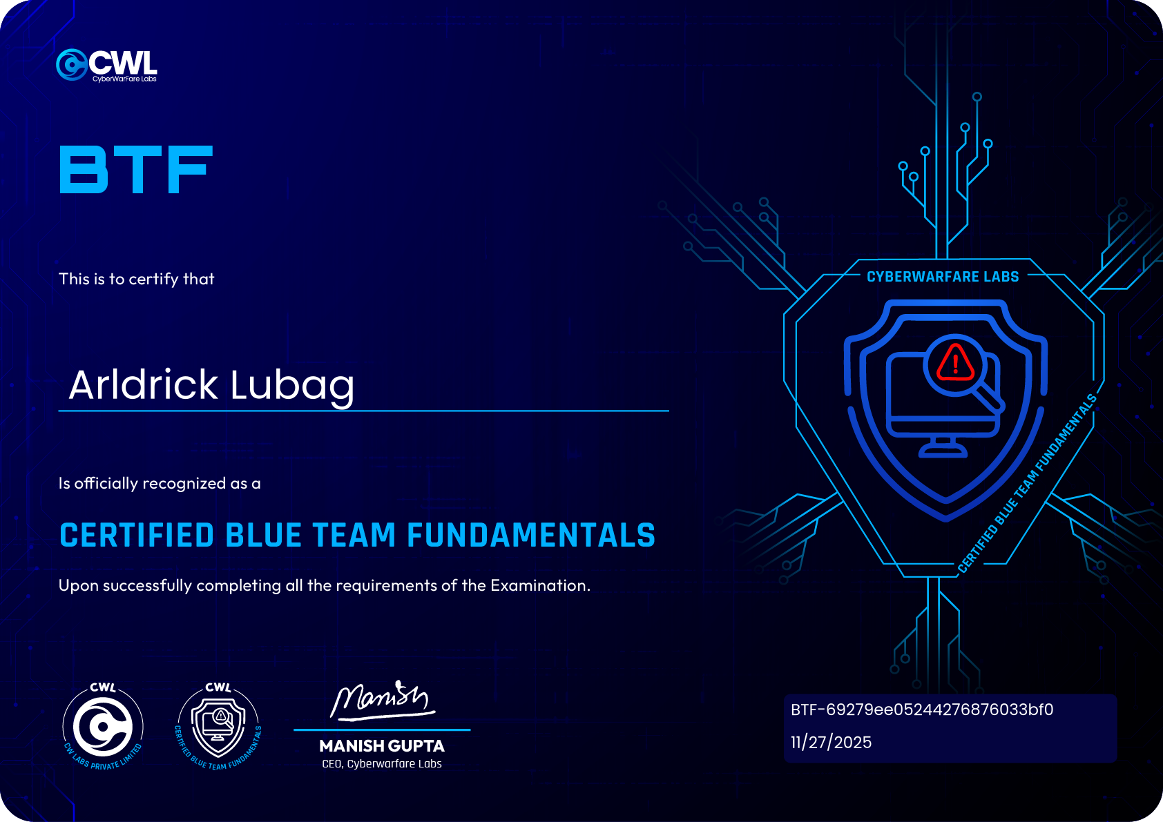 certificate