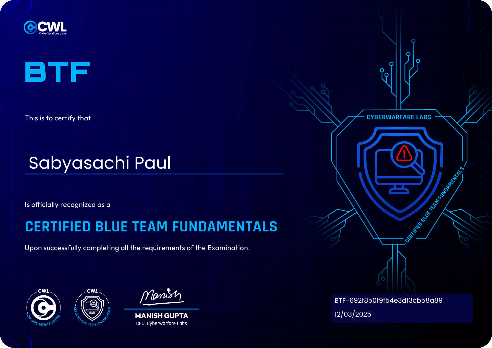 certificate