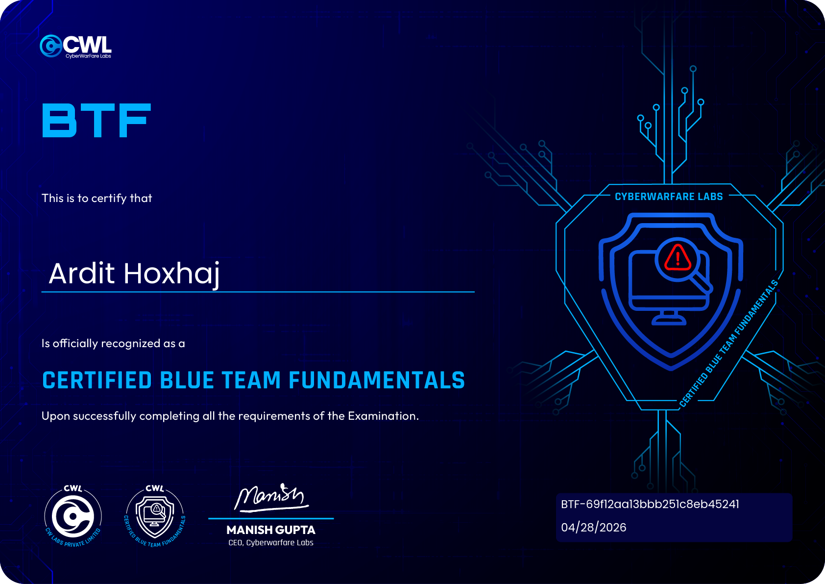 certificate