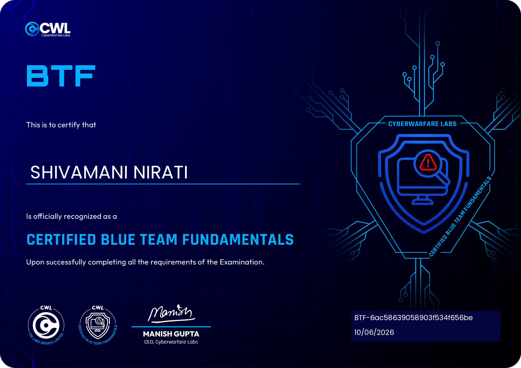 certificate