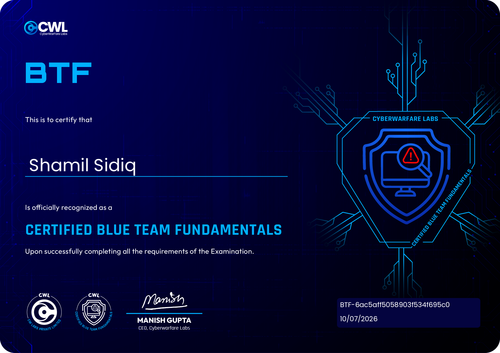 certificate