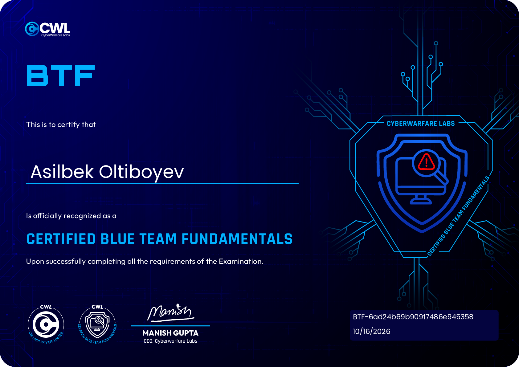 certificate