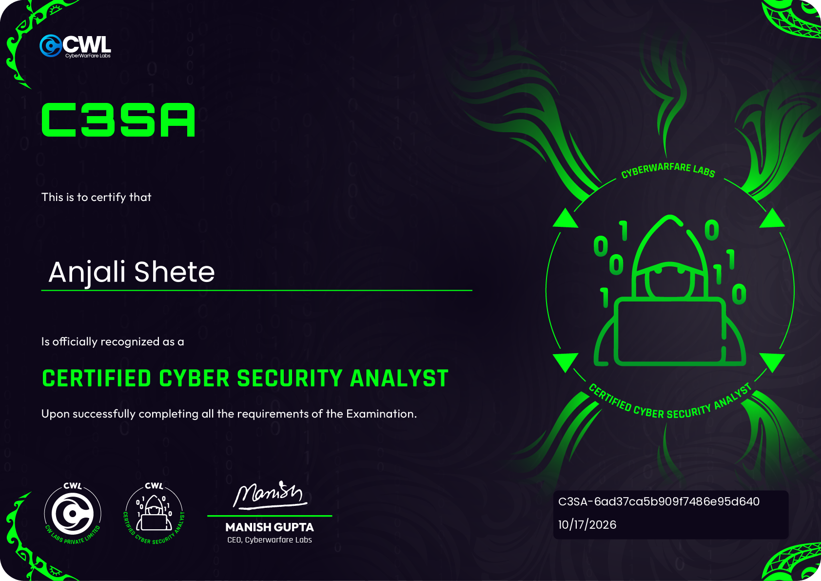 certificate