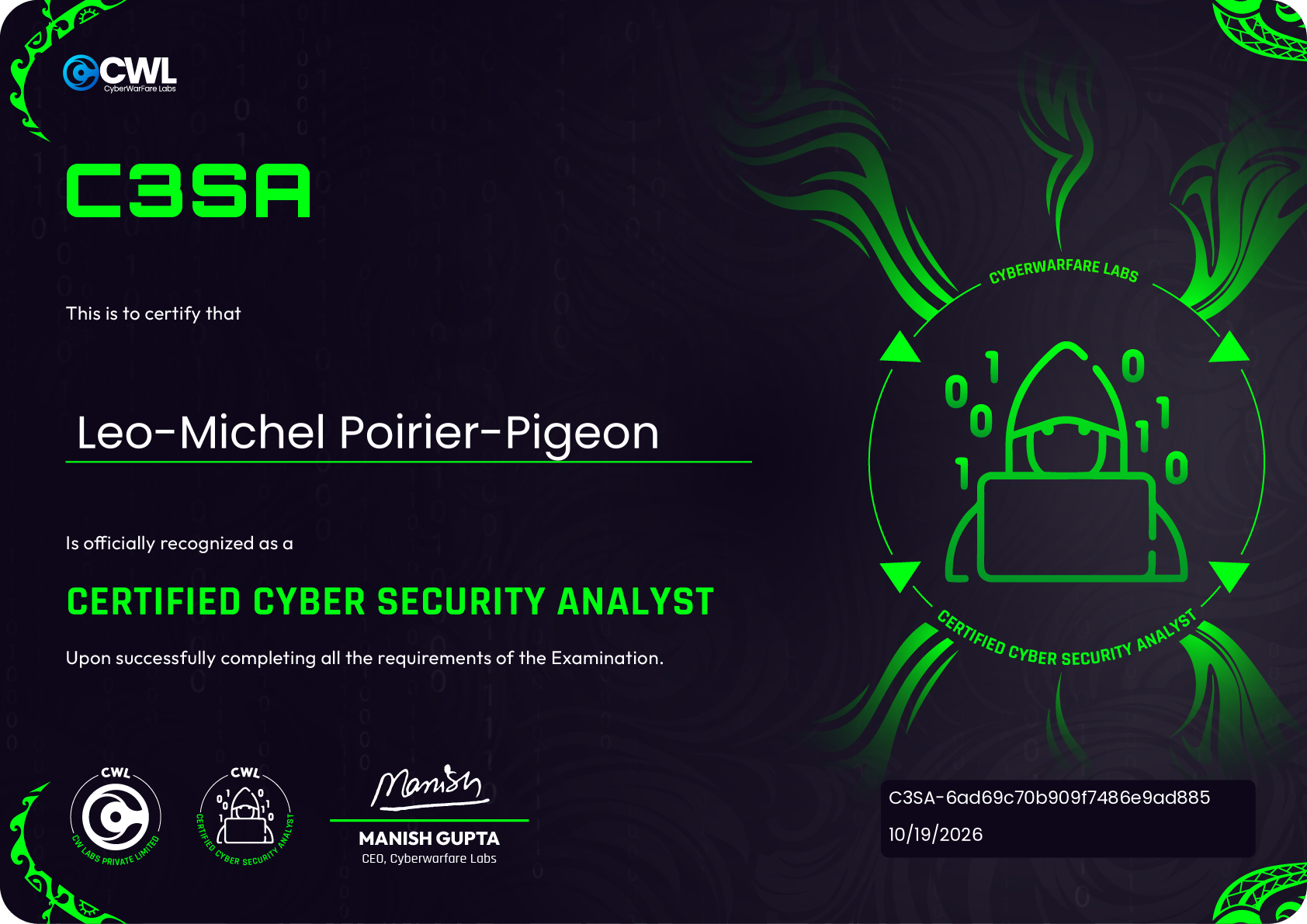 certificate